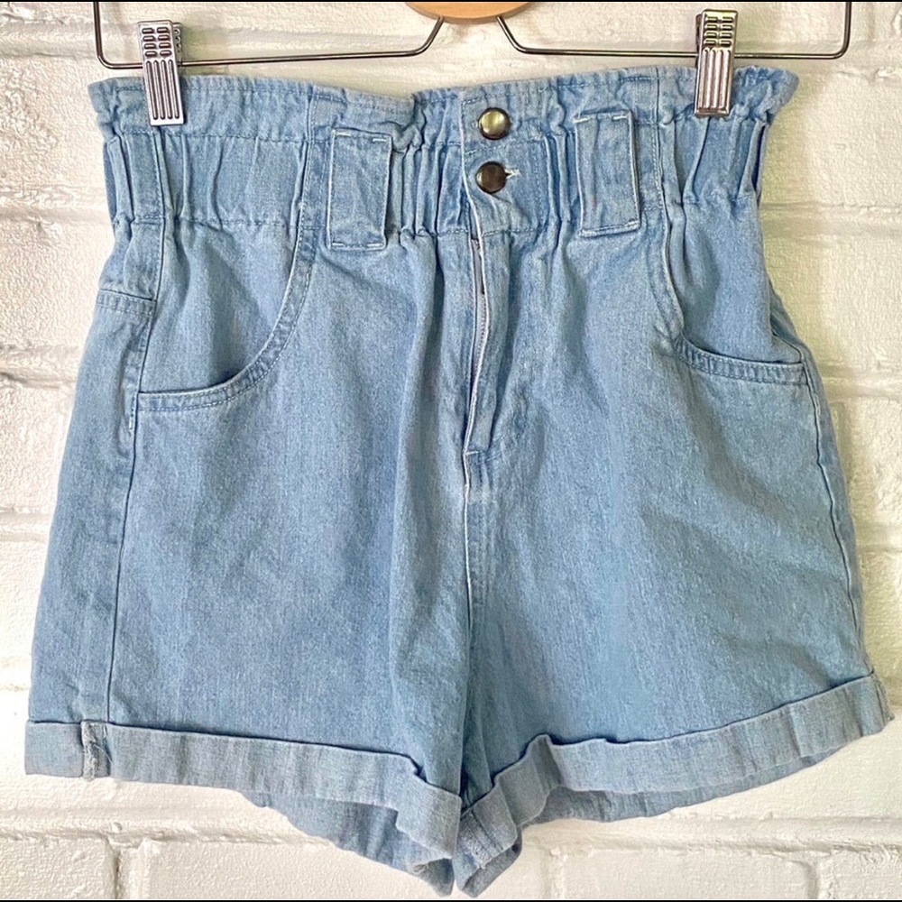 cotton on paper bag denim shorts